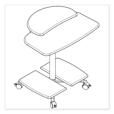 Safco Eastwinds Series FPD Computer Table, 28.5" x 26" x 29.5", Anthracite (SAF948ANT)