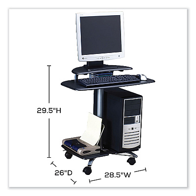 Safco Eastwinds Series FPD Computer Table, 28.5" x 26" x 29.5", Anthracite (SAF948ANT)