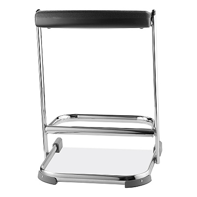 NPS 6600 Series Elephant Z-Stool, Backless, Supports Up to 500 lb, 22" Seat Height, Black Seat, Chrome Frame (NPS6622)