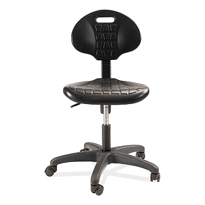 NPS 6700 Series Polyurethane Adj Height Task Chair, Supports 300 lb, 16" to 21" Seat Height, Black Seat, Black Back, Black Base (NPS6716HB)