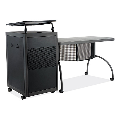 Oklahoma Sound Teacher's WorkPod Desk and Lectern Kit, 68" x 24" x 41", Charcoal Gray (NPSTWP)