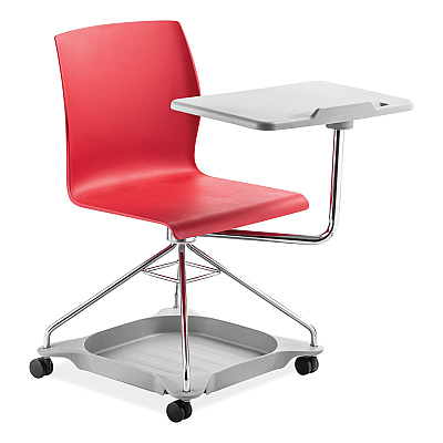 NPS CoGo Mobile Tablet Chair, Supports Up to 440 lb, 18.75" Seat Height, Red Seat, Red Back, Chrome Frame (NPSCOGO40)