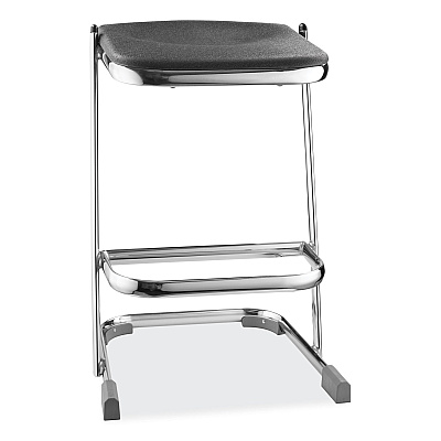 NPS 6600 Series Elephant Z-Stool, Backless, Supports Up to 500 lb, 24" Seat Height, Black Seat, Chrome Frame (NPS6624)