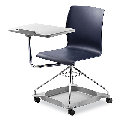 NPS CoGo Mobile Tablet Chair, Supports Up to 440 lb, 18.75" Seat Height, Blue Seat, Blue Back, Chrome Frame (NPSCOGO04)