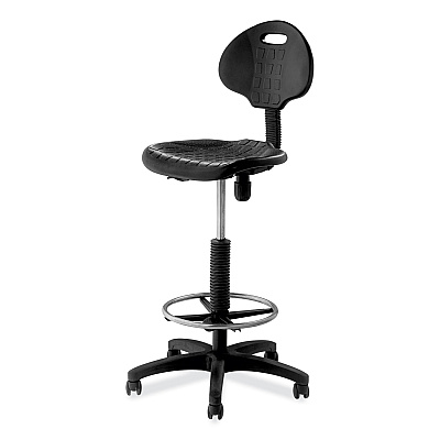 NPS 6700 Series Polyurethane Adj Height Task Chair, Supports 300 lb, 22" to 32" Seat Height, Black Seat, Black Back, Black Base (NPS6722HB)