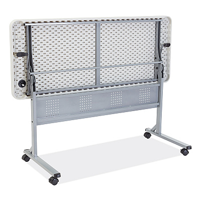 NPS Flip-N-Store Training Table, Rectangular, 24 x 60 x 29.5, Speckled Gray (NPSBPFT2460)