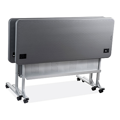 NPS Flip-N-Store Training Table, Rectangular, 24 x 60 x 29.5, Charcoal Gray (NPSBPFT246020)