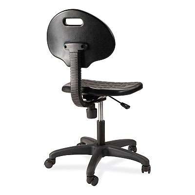 NPS 6700 Series Polyurethane Adj Height Task Chair, Supports 300 lb, 16" to 21" Seat Height, Black Seat, Black Back, Black Base (NPS6716HB)
