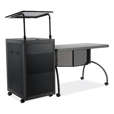 Oklahoma Sound Teacher's WorkPod Desk and Lectern Kit, 68" x 24" x 41", Charcoal Gray (NPSTWP)