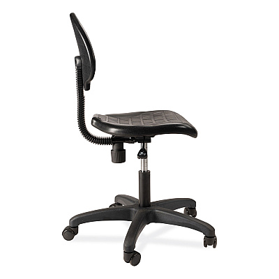 NPS 6700 Series Polyurethane Adj Height Task Chair, Supports 300 lb, 16" to 21" Seat Height, Black Seat, Black Back, Black Base (NPS6716HB)