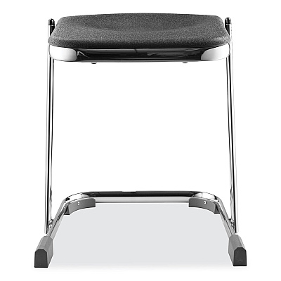 NPS 6600 Series Elephant Z-Stool, Backless, Supports Up to 500lb, 18" Seat Height, Black Seat, Chrome Frame (NPS6618)