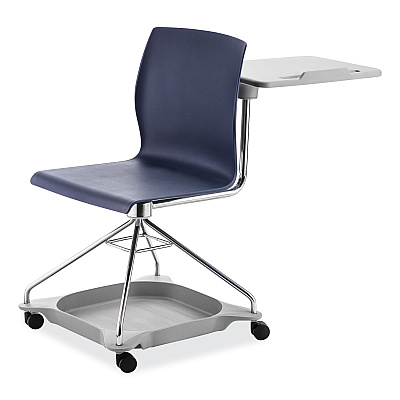 NPS CoGo Mobile Tablet Chair, Supports Up to 440 lb, 18.75" Seat Height, Blue Seat, Blue Back, Chrome Frame (NPSCOGO04)