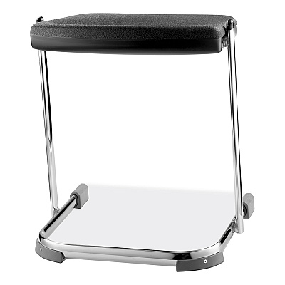 NPS 6600 Series Elephant Z-Stool, Backless, Supports Up to 500lb, 18" Seat Height, Black Seat, Chrome Frame (NPS6618)