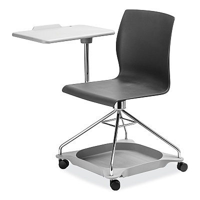 NPS CoGo Mobile Tablet Chair, Supports Up to 440 lb, 18.75" Seat Height, Black Seat, Black Back, Chrome Frame (NPSCOGO10)