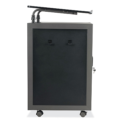 Oklahoma Sound Teacher's WorkPod Lectern, 20 x 24 x 41, Charcoal Slate/Black (NPSTWPL)