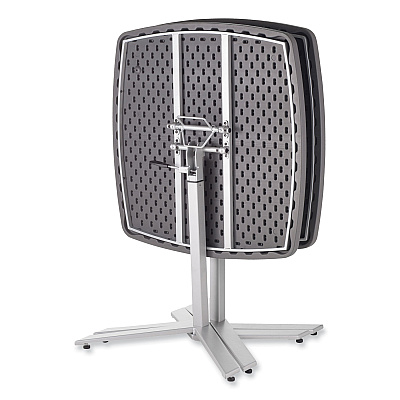 NPS Cafe Time Adjustable-Height Table, Square, 36w x 36d x 30 to 42h, Charcoal Slate (NPSCTT3042)