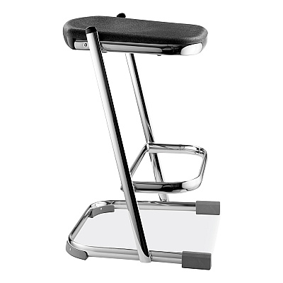 NPS 6600 Series Elephant Z-Stool, Backless, Supports Up to 500 lb, 24" Seat Height, Black Seat, Chrome Frame (NPS6624)