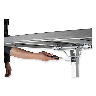 NPS Cafe Time Adjustable-Height Table, Square, 36w x 36d x 30 to 42h, Charcoal Slate (NPSCTT3042)