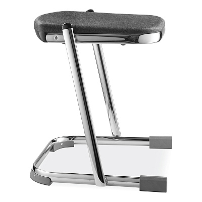 NPS 6600 Series Elephant Z-Stool, Backless, Supports Up to 500lb, 18" Seat Height, Black Seat, Chrome Frame (NPS6618)