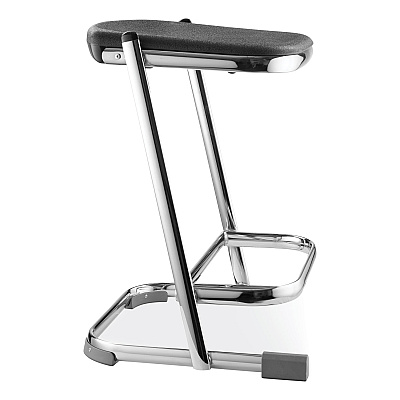 NPS 6600 Series Elephant Z-Stool, Backless, Supports Up to 500 lb, 22" Seat Height, Black Seat, Chrome Frame (NPS6622)