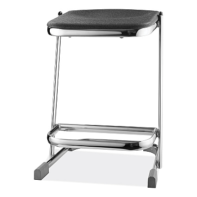 NPS 6600 Series Elephant Z-Stool, Backless, Supports Up to 500 lb, 22" Seat Height, Black Seat, Chrome Frame (NPS6622)