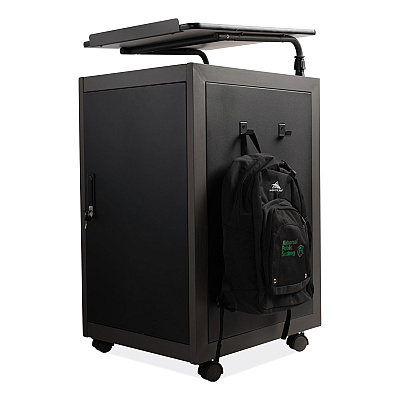 Oklahoma Sound Teacher's WorkPod Lectern, 20 x 24 x 41, Charcoal Slate/Black (NPSTWPL)