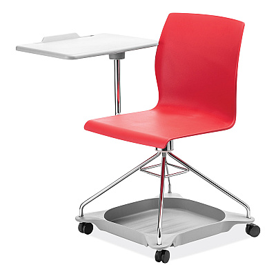 NPS CoGo Mobile Tablet Chair, Supports Up to 440 lb, 18.75" Seat Height, Red Seat, Red Back, Chrome Frame (NPSCOGO40)