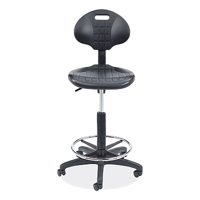 NPS 6700 Series Polyurethane Adj Height Task Chair, Supports 300 lb, 22" to 32" Seat Height, Black Seat, Black Back, Black Base (NPS6722HB)