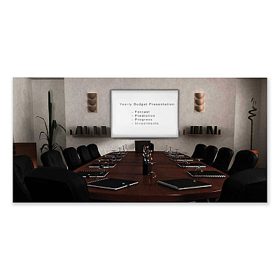 Ghent Proma Magnetic Porcelain Projection Whiteboard with Satin Aluminum Frame, 72.5 x 48.5, White Surface (GHEPRM1464)