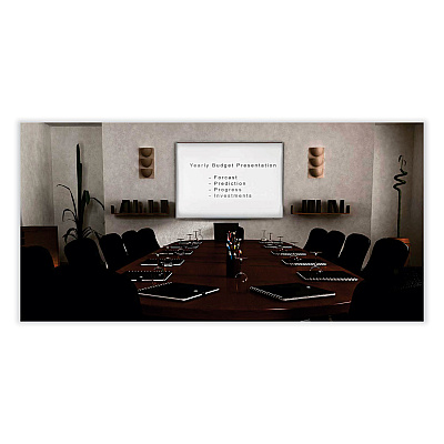 Ghent Proma Magnetic Porcelain Projection Whiteboard with Satin Aluminum Frame, 96.5 x 48.5, White Surface (GHEPRM1484)