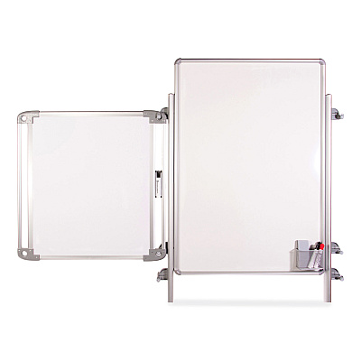 Ghent Nexus Easel Whiteboard, 32 x 76.13, White Surface, Satin Aluminum Frame (GHENEX204EP4FR)