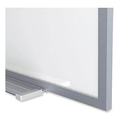 Ghent Proma Magnetic Porcelain Projection Whiteboard with Satin Aluminum Frame, 72.5 x 48.5, White Surface (GHEPRM1464)