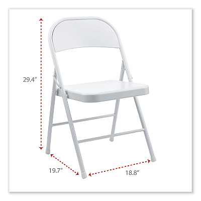 Alera Armless Steel Folding Chair, Supports Up to 275 lb, Gray Seat, Gray Back, Gray Base, 4/Carton (ALECA940)