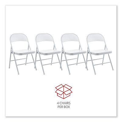 Alera Armless Steel Folding Chair, Supports Up to 275 lb, Gray Seat, Gray Back, Gray Base, 4/Carton (ALECA940)