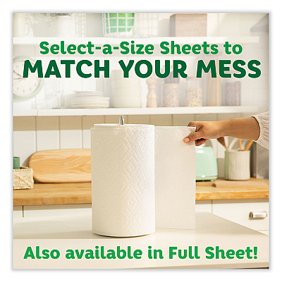 Bounty Select-a-Size Kitchen Roll Paper Towels, 2-Ply, White, 5.9 x 11, 147 Sheets/Roll, 12 Rolls/Carton (PGC66980)