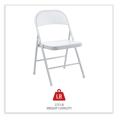 Alera Armless Steel Folding Chair, Supports Up to 275 lb, Gray Seat, Gray Back, Gray Base, 4/Carton (ALECA940)