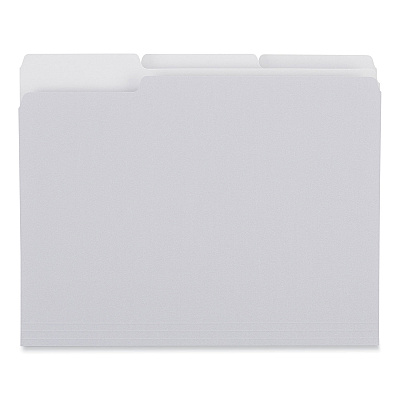 Universal Top Tab File Folders, 1/3-Cut Tabs: Assorted, Letter Size, 0.75" Expansion, Gray, 100/Box (UNV18101)
