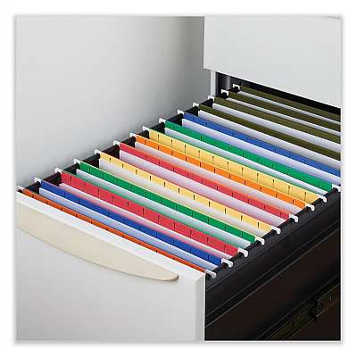 Universal Deluxe Reinforced Recycled Hanging File Folders, Letter Size, 1/3-Cut Tabs, Standard Green, 25/Box (UNV24113)