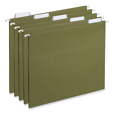 Universal Hanging File Folder Plastic Index Tabs, 1/5-Cut, Clear, 2.25" Wide, 25/Pack (UNV42215)