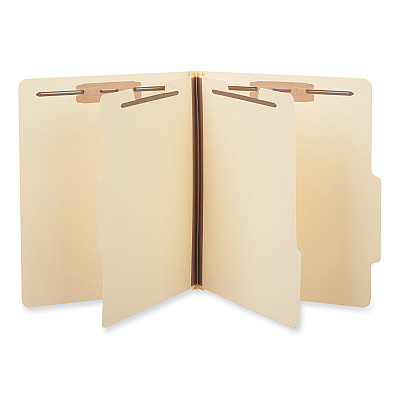 Universal Six-Section Classification Folders, 2" Expansion, 2 Dividers, 6 Fasteners, Letter Size, Manila Exterior, 15/Box (UNV10300)