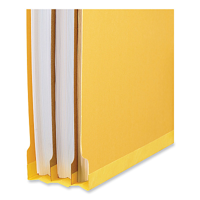 Universal Deluxe Six-Section Pressboard End Tab Classification Folders, 2 Dividers, 6 Fasteners, Letter Size, Yellow, 10/Box (UNV10319)