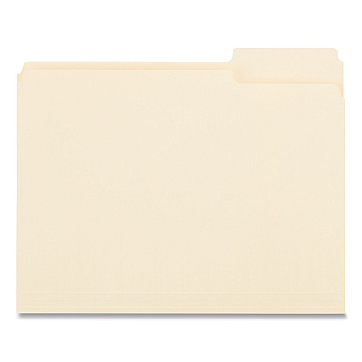 Universal Top Tab File Folders, 1/3-Cut Tabs: Right Position, Letter Size, 0.75" Expansion, Manila, 100/Box (UNV12123)