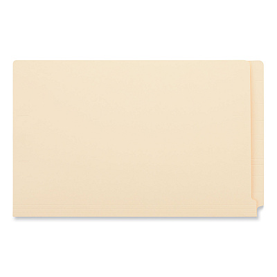Universal Reinforced End Tab Fastener Folders, 0.75" Expansion, 2 Fasteners, Legal Size, Manila Exterior, 50/Box (UNV13220)