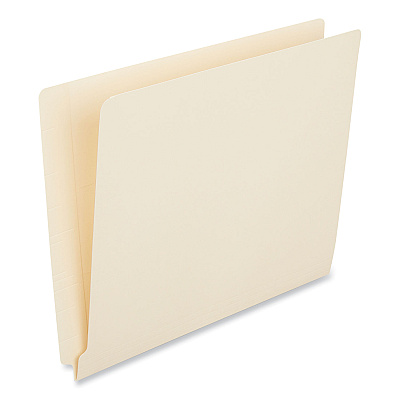 Universal Deluxe Reinforced End Tab Folders, Straight Tabs, Letter Size, 0.75" Expansion, Manila, 100/Box (UNV13330)