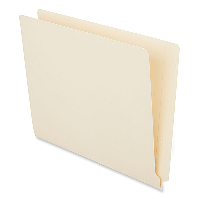 Universal Deluxe Reinforced End Tab Folders, Straight Tabs, Letter Size, 0.75" Expansion, Manila, 100/Box (UNV13330)