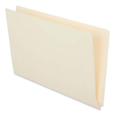 Universal Deluxe Reinforced End Tab Folders, Straight Tabs, Legal Size, 0.75" Expansion, Manila, 100/Box (UNV13350)