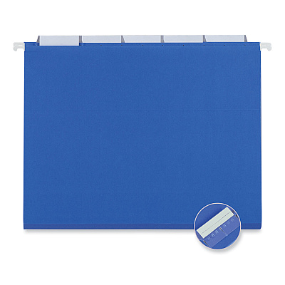 Universal Deluxe Bright Color Hanging File Folders, Letter Size, 1/5-Cut Tabs, Blue, 25/Box (UNV14116)
