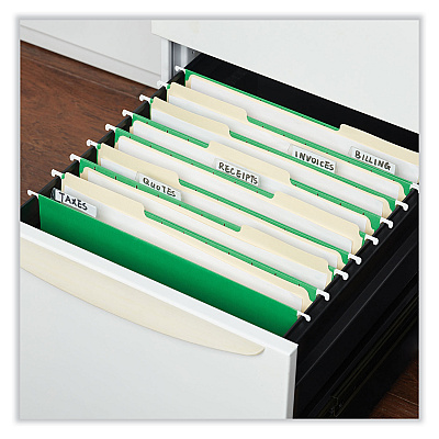 Universal Deluxe Bright Color Hanging File Folders, Letter Size, 1/5-Cut Tabs, Bright Green, 25/Box (UNV14117)