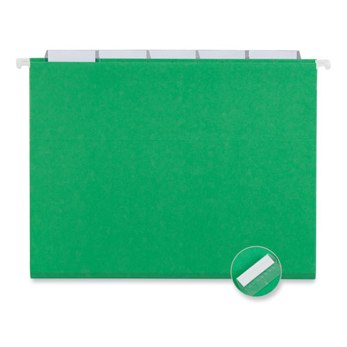 Universal Deluxe Bright Color Hanging File Folders, Letter Size, 1/5-Cut Tabs, Bright Green, 25/Box (14117)