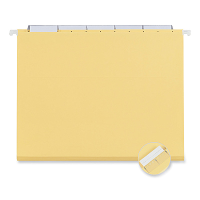 Universal Deluxe Bright Color Hanging File Folders, Letter Size, 1/5-Cut Tabs, Yellow, 25/Box (UNV14119)